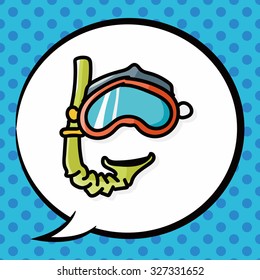 snorkel color doodle, speech bubble