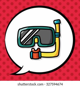 snorkel color doodle, speech bubble