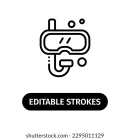 snorkel diving icon. editable strokes