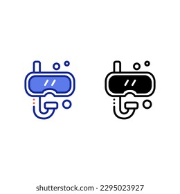 snorkel diving icon. editable strokes