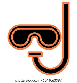 snorkel diving isolated icon