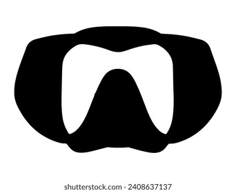 Snorkel diving mask silhouette vector art