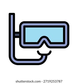 Ilustración vectorial de la máscara del buceo del esnórquel, icono lleno del estilo.