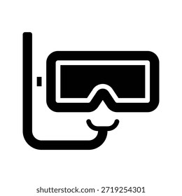 Ilustración vectorial de la máscara del buceo del esnórquel, icono sólido del estilo.