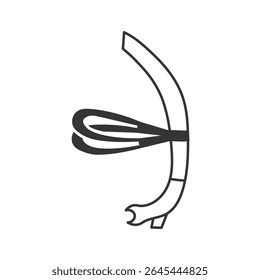 Snorkel Doodle Icon. Diving equipment and scuba gear symbol. Hand drawn vector illustration in outline style