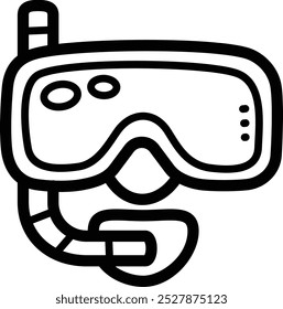 Snorkel doodle vector icon and illustration