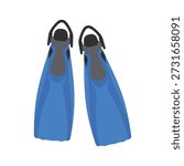 snorkel with flippers vector illustration