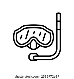 snorkel gear icon vector, line style icon