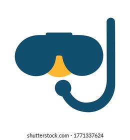 Snorkel glasses flat style icon design Sea nautical ocean navigation travel underwater water and marine theme Vector illustration