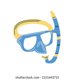 snorkel goggles icon isolated flat