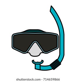 snorkel and googles isolated icon
