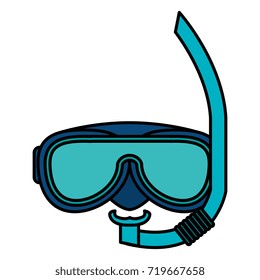 snorkel and googles isolated icon