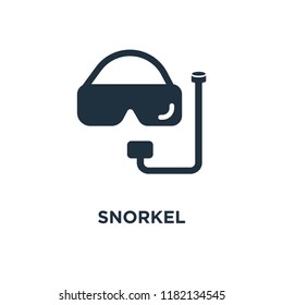 Snorkel icon. Black filled vector illustration. Snorkel symbol on white background. Can be used in web and mobile.