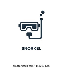 Snorkel icon. Black filled vector illustration. Snorkel symbol on white background. Can be used in web and mobile.