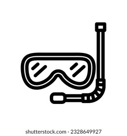 snorkel icon black white in line style