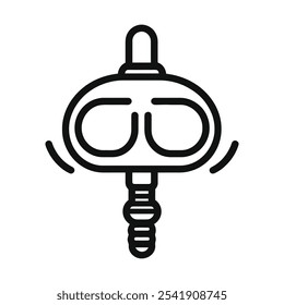 snorkel icon clean black and white vector illustration outline isolated on white background.