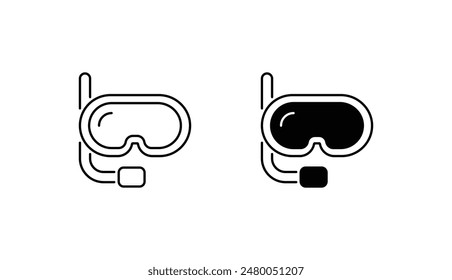 Diseño de icono de snorkel con fondo blanco ilustración de stock