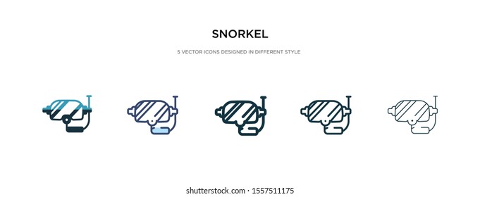 snorkel icon in different style vector illustration. two colored and black snorkel vector icons designed in filled, outline, line and stroke style can be used for web, mobile, ui