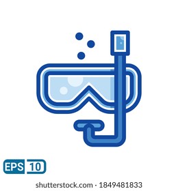 snorkel icon in filled line style isolated on white background. EPS 10