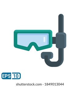 snorkel icon in flat style isolated on white background. Editable color. EPS 10