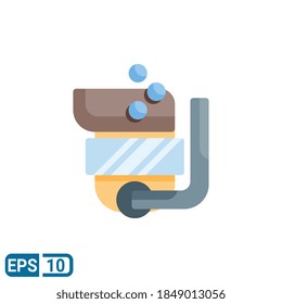 snorkel icon in flat style isolated on white background. Editable color. EPS 10