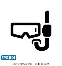 snorkel icon in glyph style isolated on white background. EPS 10