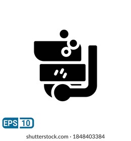 snorkel icon in glyph style isolated on white background. EPS 10