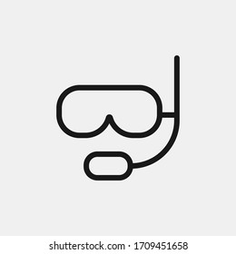 Icono de Snorkel aislado en segundo plano. Símbolo de buceo moderno, simple, vector, icono para el diseño de sitios web, aplicación móvil, ui. Ilustración vectorial