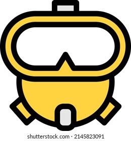 Icono de snorkel aislado en fondo blanco. Ilustración vectorial. Eps10. Icono de vector para el diseño y aplicación de sitios web