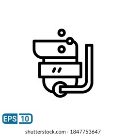 snorkel icon in line style isolated on white background. EPS 10