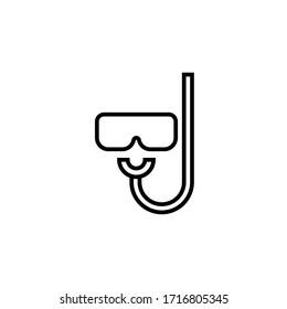 snorkel icon outline vector illustration. isolated on white background