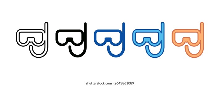 Snorkel Icon Set Multiple Style Collection