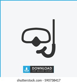 snorkel icon. Simple filled snorkel vector icon. On white background.