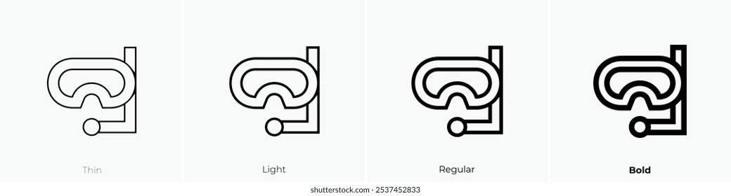 snorkel icon. Thin, Light Regular And Bold style design isolated on white background