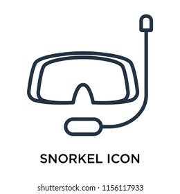 Snorkel icon vector isolated on white background, Snorkel transparent sign , thin pictogram or outline symbol design in linear style