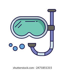 snorkel icon with white background vector stock illustration