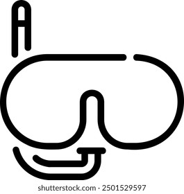 snorkel line icon illustration vector