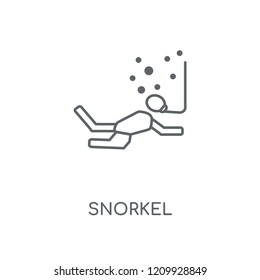 Snorkel linear icon. Snorkel concept stroke symbol design. Thin graphic elements vector illustration, outline pattern on a white background, eps 10.