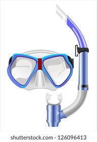 Snorkel and Mask for Diving isolated on white background