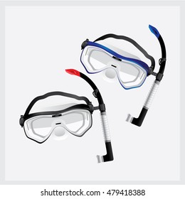 Snorkel and mask for diving Vector Illustration