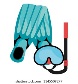 snorkel mask and fins