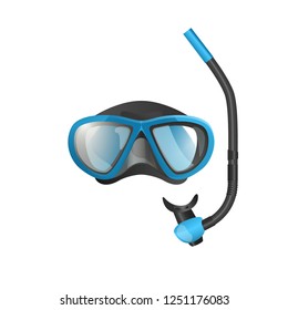 Snorkel mask flat icon. Snorkeling, scuba diving, swimming. Water sport concept. Vector can be used for topics like sport, leisure, hobby