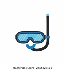 Máscara de Snorkel e Óculos de Ilustração para Mergulho e Exploração Subaquática