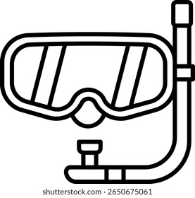Snorkel and Mask Icon for Swimming and Diving