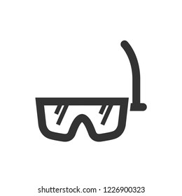 Snorkel mask icon in thick outline style. Black and white monochrome vector illustration.