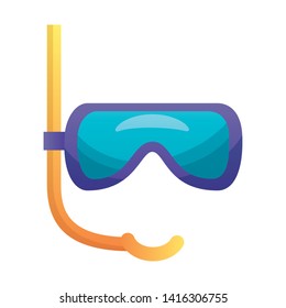 snorkel mask on white background  vector illustration