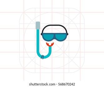 Snorkel and Mask for Scuba Diving Icon