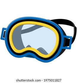 Snorkel mask vector, diving scuba equipment illustration