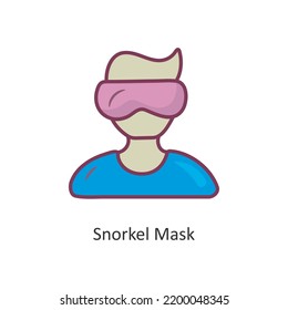 Snorkel Mask vector filled outline Icon Design illustration. Gaming Symbol on White background EPS 10 File
