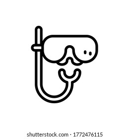 Snorkel outline icons. Vector illustration. Editable stroke. Isolated icon suitable for web, infographics, interface and apps.